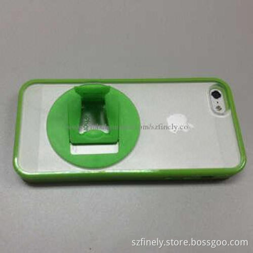 PC+TPU case for iPhone 5/5S, double injection with 360-degree rotational stand, elegant hit color